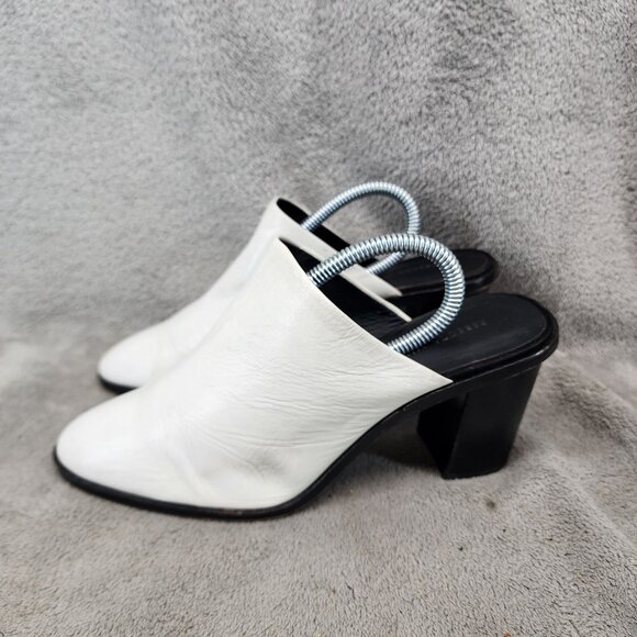 Rebecca Minkoff Shoes Womens Size 8.5 White Leather Slip On Mules *Read* - Picture 1 of 14